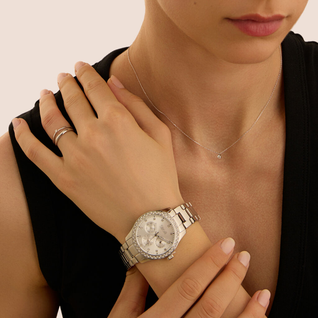 Collana Punto Luce Grace Oro Bianco Diamante