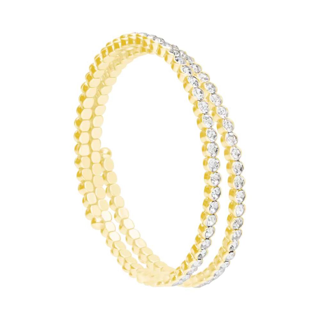 Bracciale bangle in metallo dorato e cristalli