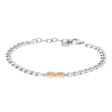 Bracciale Lady Chic Acciaio Bicolore Bianco / Rosa Cristallo - Bracciali Love Donna | Stroili