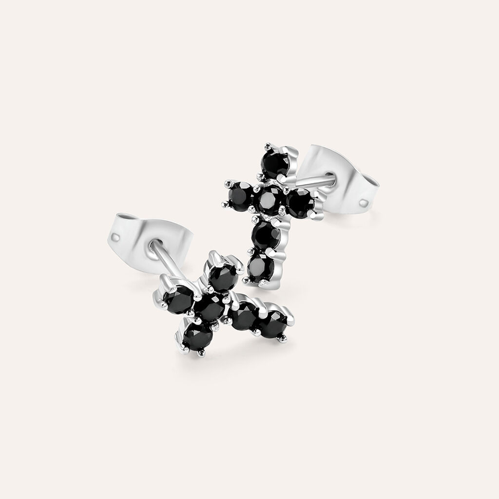 Orecchini Lobo Man Code Acciaio Cristallo