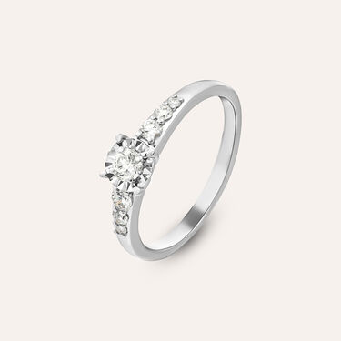 Anello Solitario Diamotion Oro Bianco Diamante