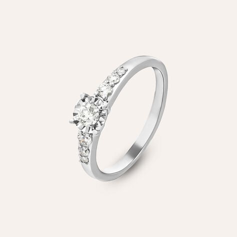Anello Solitario Diamotion Oro Bianco Diamante - Anelli con Pietre Donna | Stroili