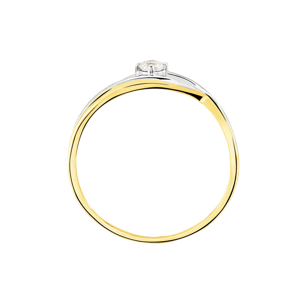 Anello Solitario Claire Oro Bicolore Cubic Zirconia - Anelli con Pietre Donna | Stroili