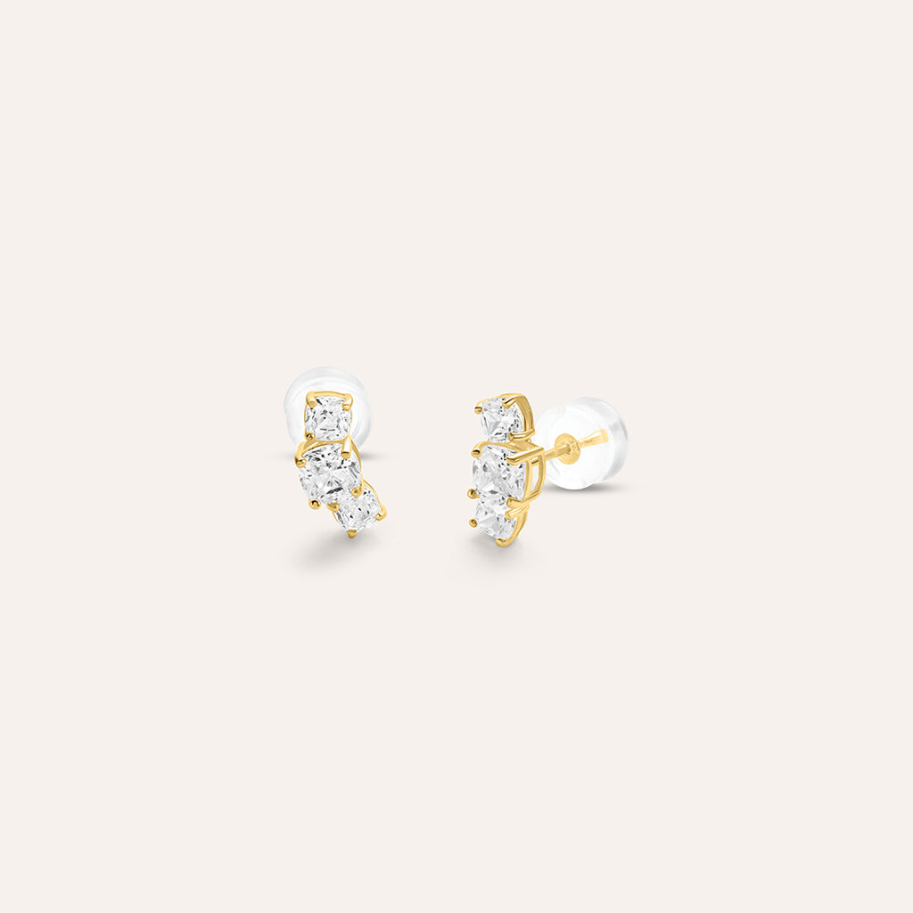 Orecchini Lobo Trilogy Bon Ton Oro Giallo Cubic Zirconia - Orecchini a Lobo Donna | Stroili