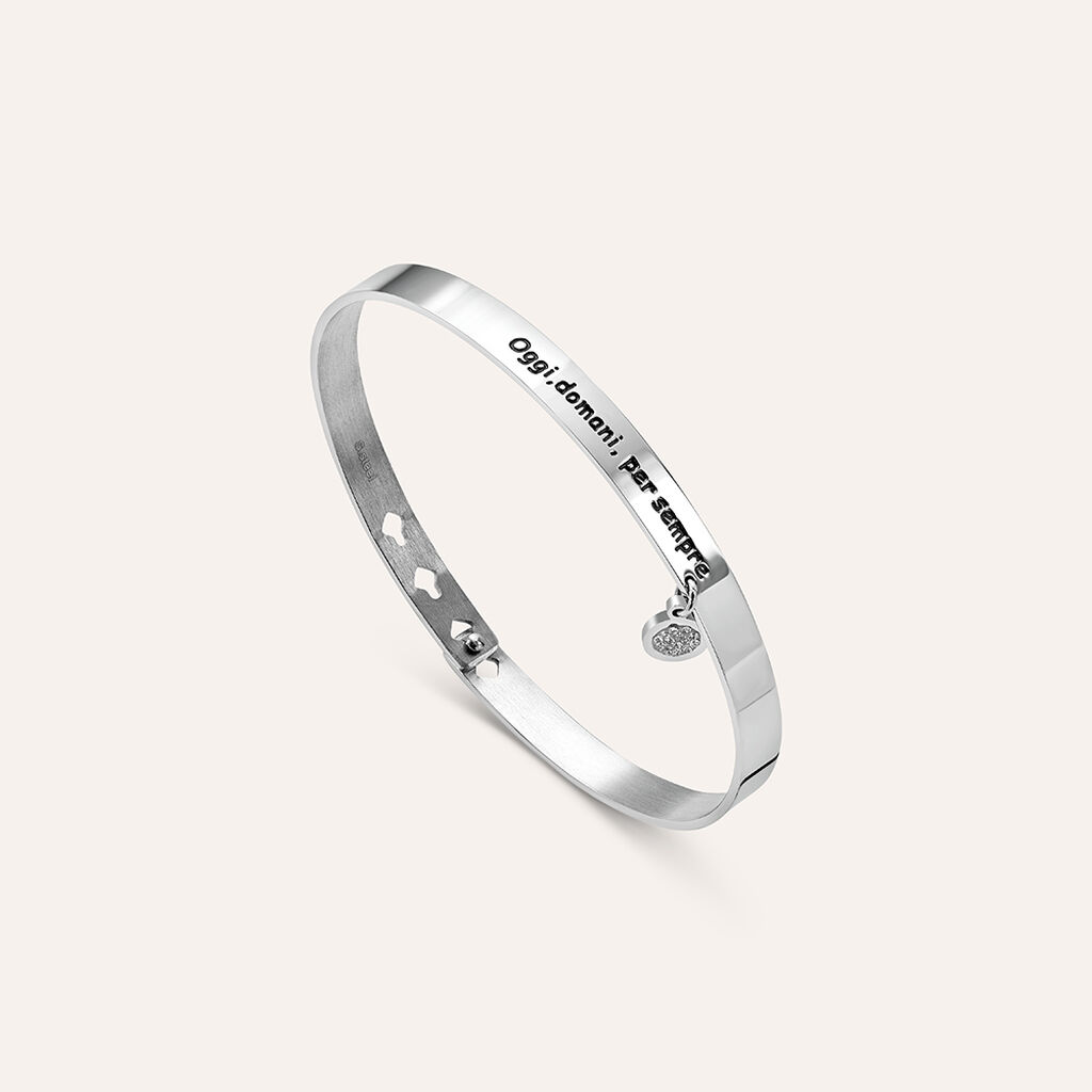 Bangle Lady Message Acciaio Cristallo - Bracciali Rigidi Donna | Stroili
