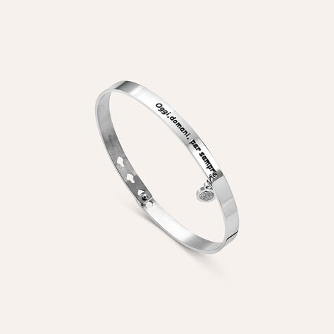 Bangle Lady Message Acciaio Cristallo - Bracciali Rigidi Donna | Stroili
