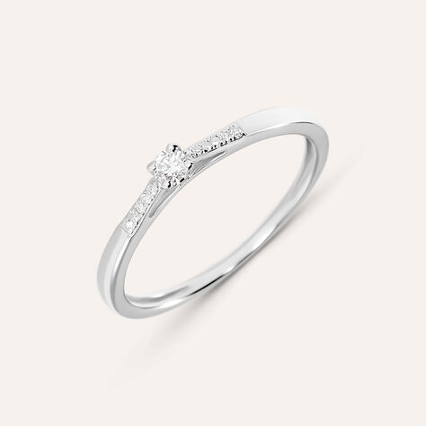 Anello Solitario Grace Oro Bianco Diamante - Anelli con Pietre Donna | Stroili