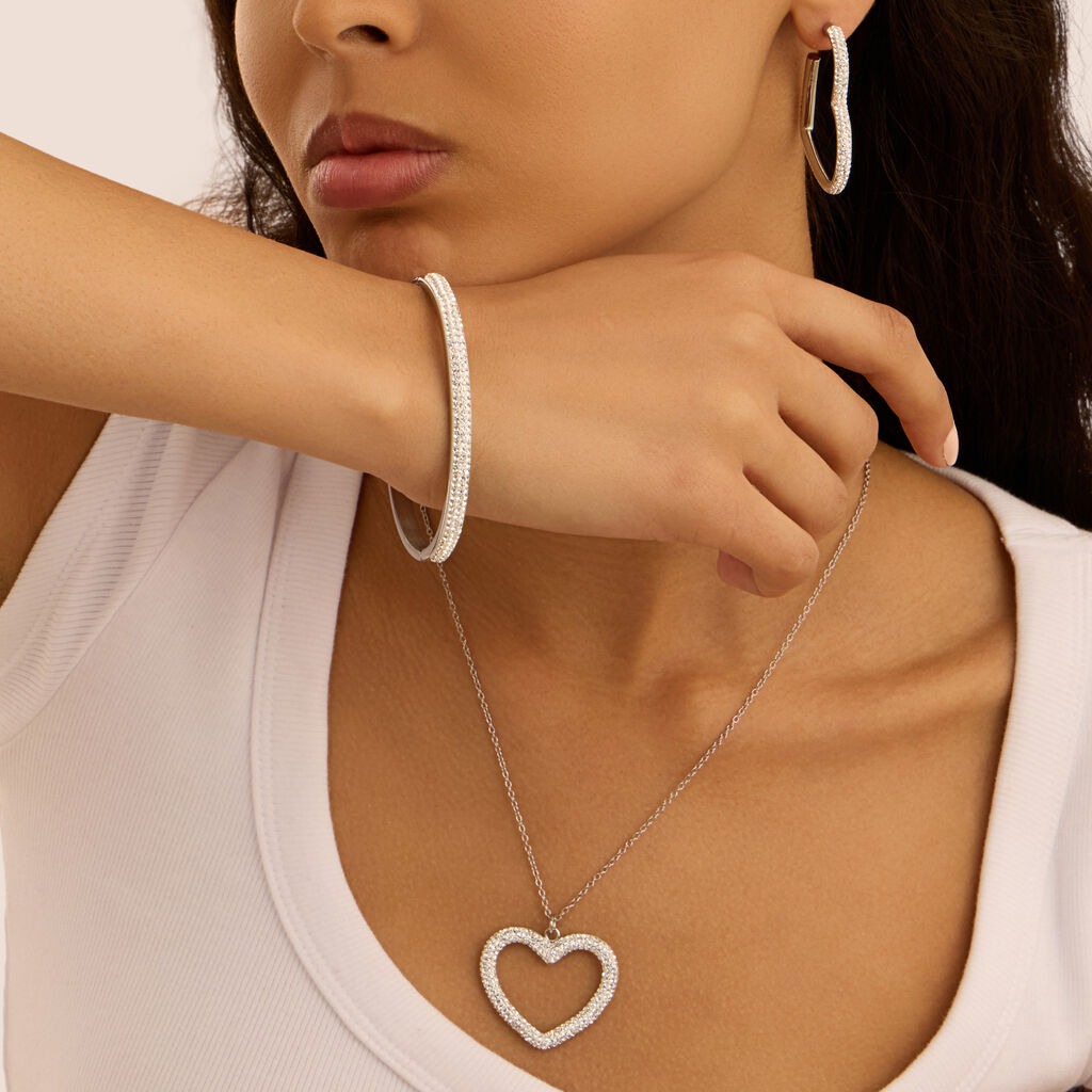 Bangle Aura Acciaio Cristallo