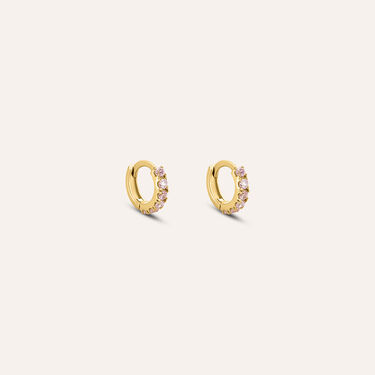 Orecchini A Cerchio Mon Petit Oro Giallo Cubic Zirconia