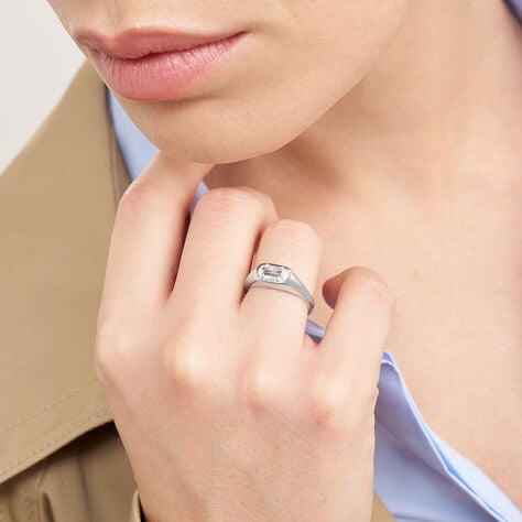 Anello Solitario Desideria Argento Nobile Rodiato Cubic Zirconia - Anelli con Pietre Donna | Stroili