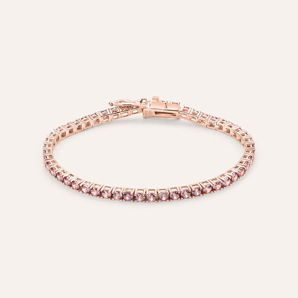 Bracciale Tennis Silver Rainbow Argento Rosato Cubic Zirconia