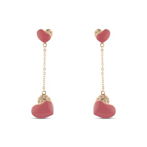 Orecchini Pendenti Lady Sweet Acciaio Rosa Cristallo - Orecchini Pendenti Donna | Stroili