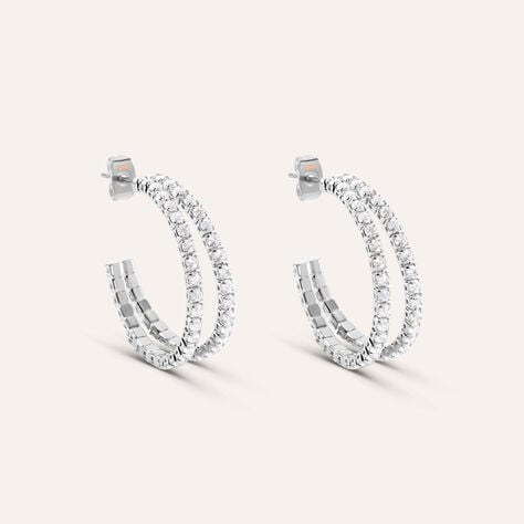 Orecchini A Cerchio Romantic Shine Metallo Cristallo - Orecchini a Cerchio Donna | Stroili