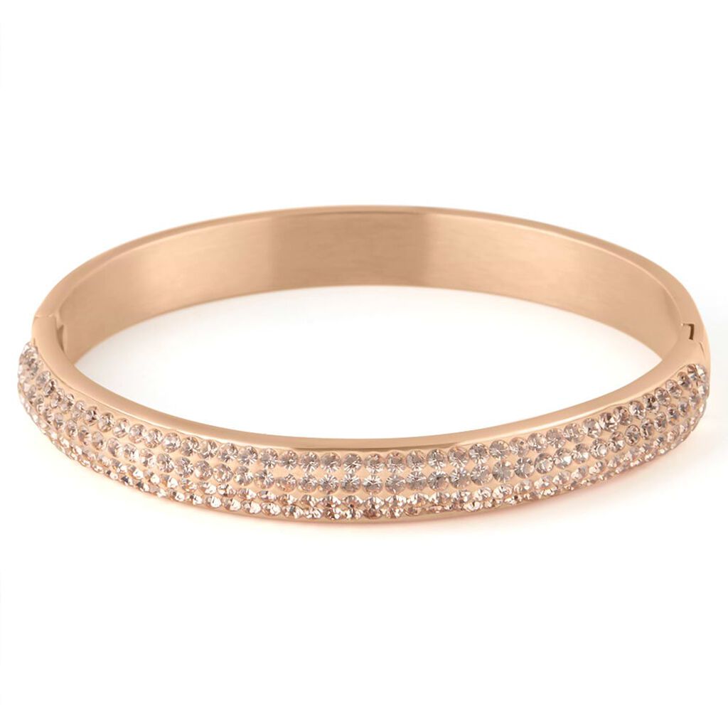 Bangle Aura Acciaio Rosa Cristallo