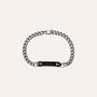 Bracciale Con Targhetta Man Code Acciaio Bicolore Bianco / Nero Cubic Zirconia