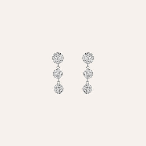 Orecchini Pendenti Christelle Oro Bianco Cristallo - Orecchini Pendenti Donna | Stroili