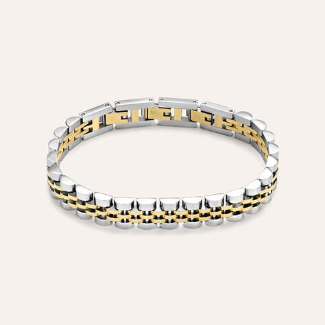 Bracciale Catena Man Code Acciaio Bicolore Dorato / Bianco - Bracciali Uomo | Stroili