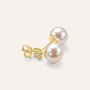 Orecchini Lobo Gabrielle Oro Giallo Perla D'Acqua Dolce