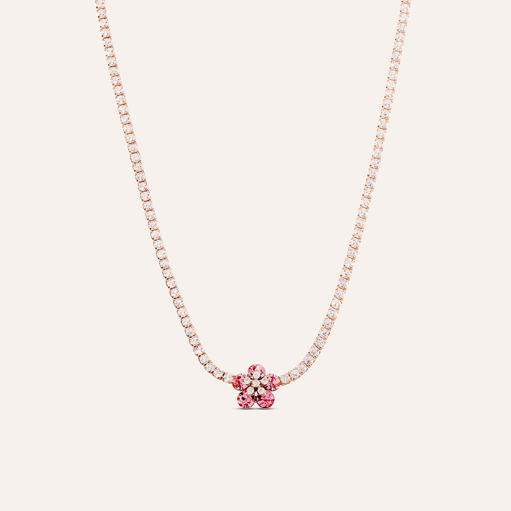 Collana Romantic Shine Ottone Rosa Cristallo