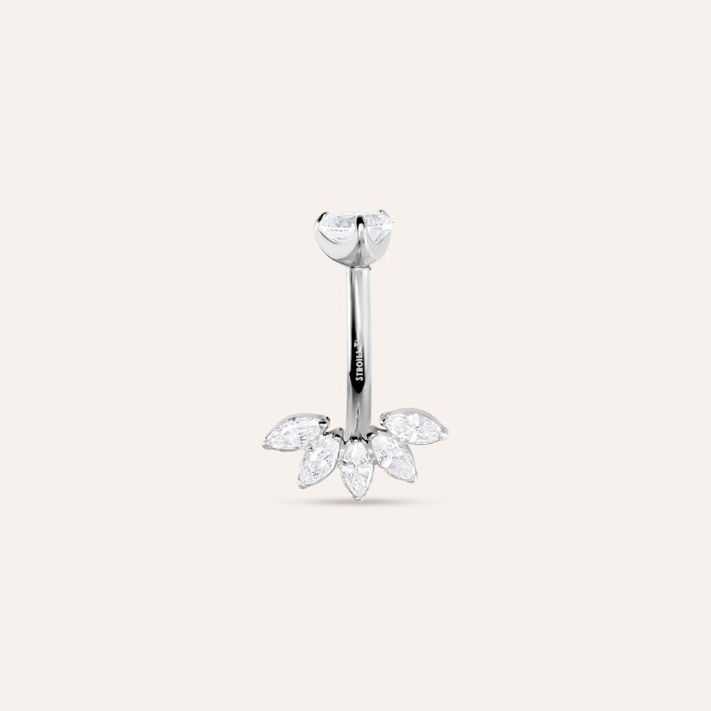 Piercing Ombelico Moonlight Titanio ASTM F136 Cubic Zirconia