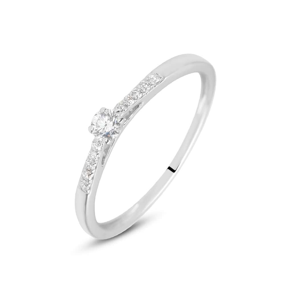 Anello Solitario Grace Oro Bianco Diamante 1425726 Stroili