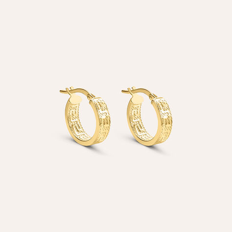 Orecchini A Cerchio In Oro Giallo 9K (375) - Design Classico Italiano - Carrissima Gold