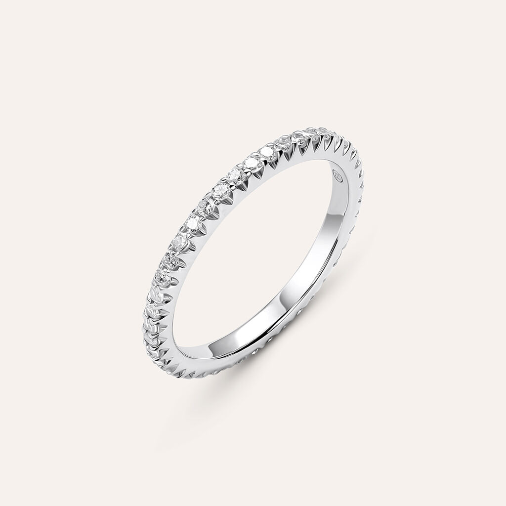 Fede Classica Eternity 2 mm Oro Bianco Diamante - Anelli con Incisione Donna | Stroili