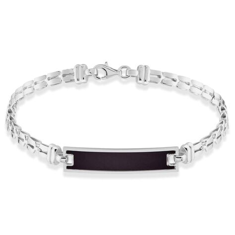 Bracciale Con Targhetta Gentleman Argento Rodiato - Bracciali con Incisione Uomo | Stroili