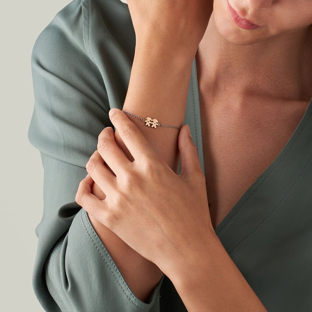 Bracciale Lady Chic Acciaio Bicolore Bianco / Rosa Cristallo - Bracciali Donna | Stroili