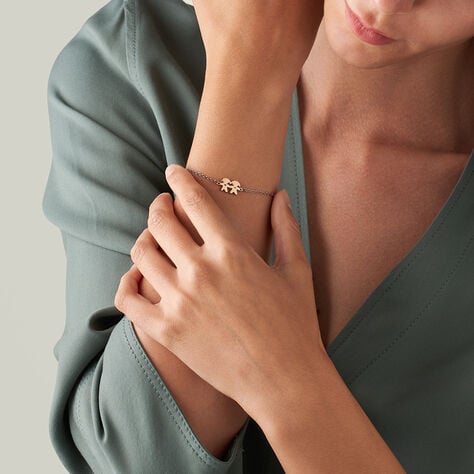 Bracciale Lady Chic Acciaio Bicolore Bianco / Rosa Cristallo - Bracciali Donna | Stroili