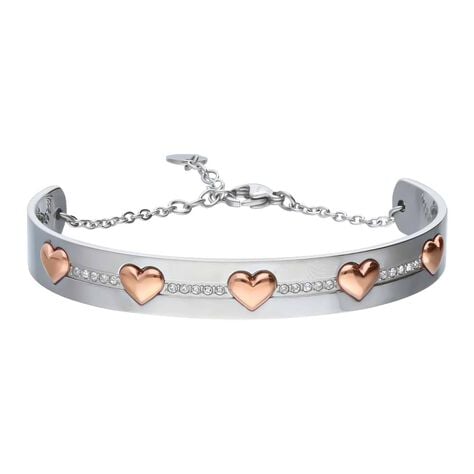 Bangle Lady Chic Acciaio Cuore e Cristalli - Bracciali Donna | Stroili