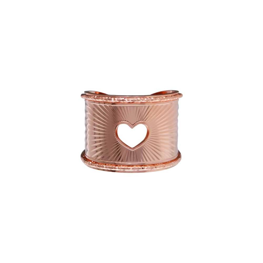 Anello cuore a fascia in bronzo rosato - Anelli Donna | Stroili