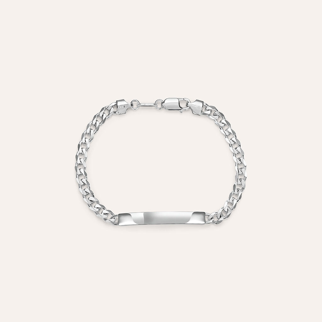 Bracciale Con Targhetta Gentleman Argento Rodiato