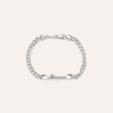 Bracciale Con Targhetta Gentleman Argento Rodiato