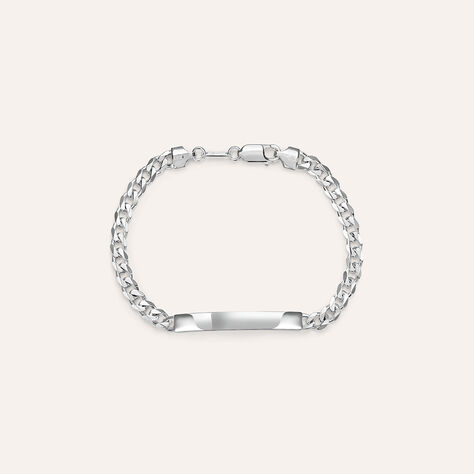 Bracciale Con Targhetta Gentleman Argento Rodiato - Bracciali con Incisione Uomo | Stroili