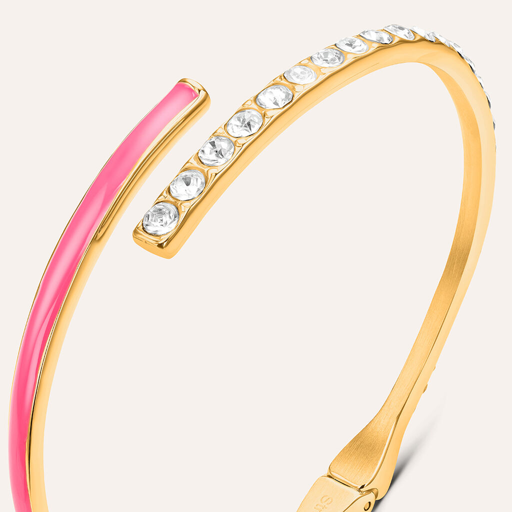 Bangle Lady Sweet Acciaio Dorato Cristallo - Bracciali Rigidi Donna | Stroili
