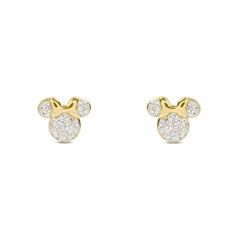 Orecchini Lobo Mickey Mouse & Friends Acciaio Dorato Cristallo - Orecchini a Lobo Donna | Stroili