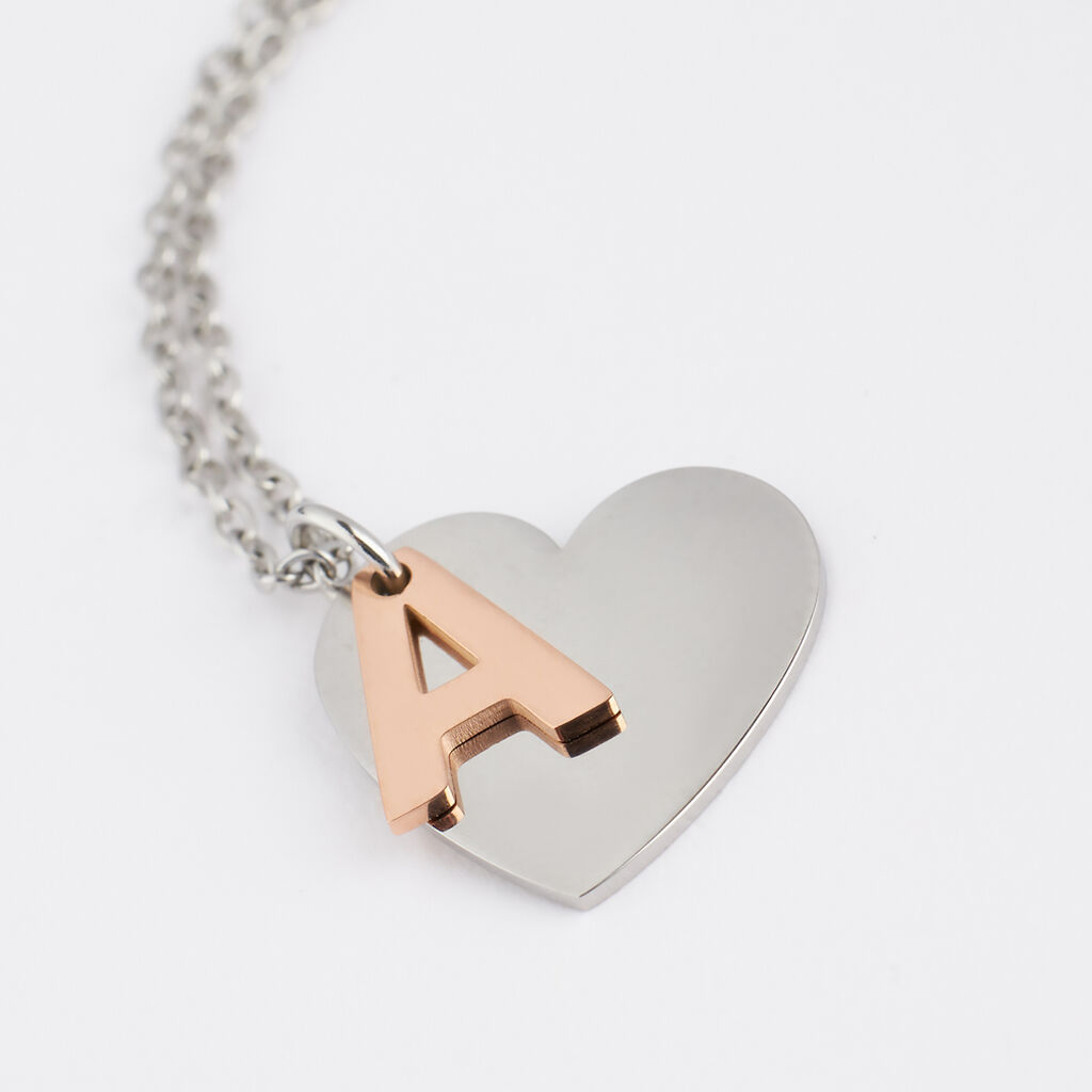 Collana Sunrise Acciaio Bicolore Bianco / Rosa