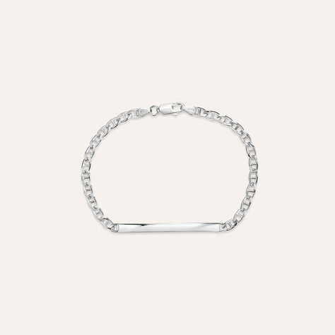 Bracciale Con Targhetta Gentleman Argento Rodiato - Bracciali con Incisione Uomo | Stroili