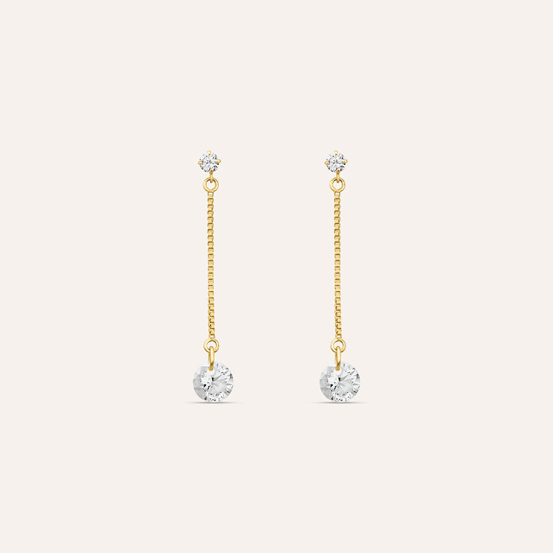 Orecchini Pendenti Punto Luce Claire Oro Giallo Cubic Zirconia - Orecchini Pendenti Donna | Stroili