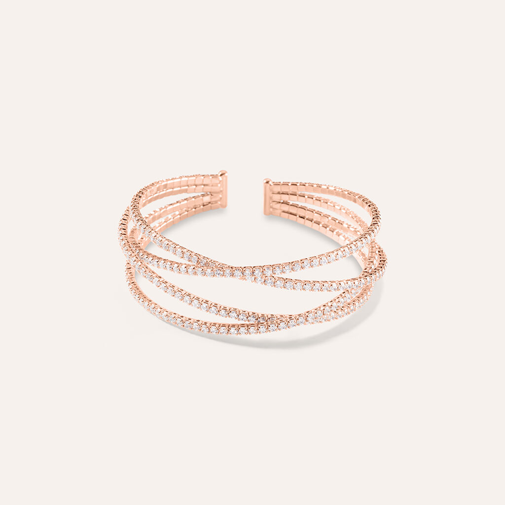 Bangle Romantic Shine Metallo Rosa Cristallo