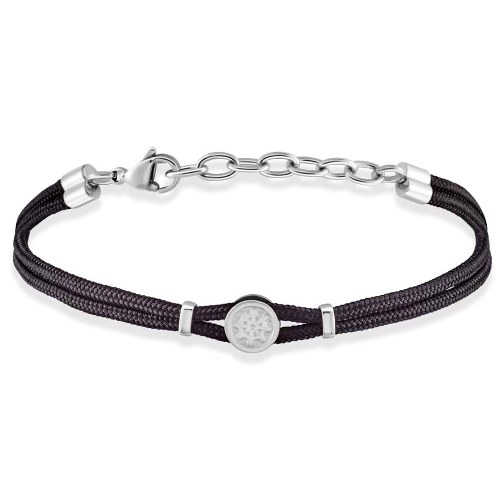 Bracciale timone in acciaio e corda