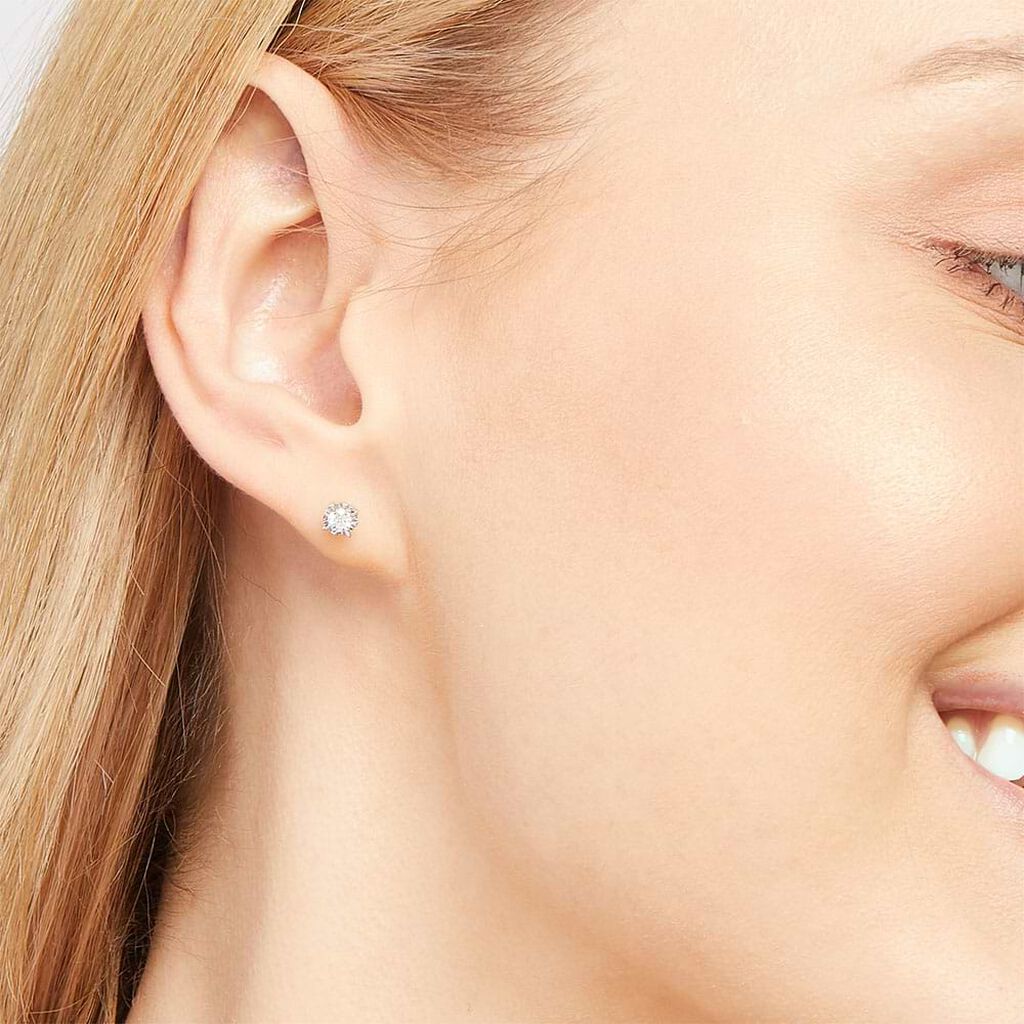 Orecchini Lobo Punto Luce Diamazing Oro Bianco Diamante - Orecchini a Lobo Donna | Stroili