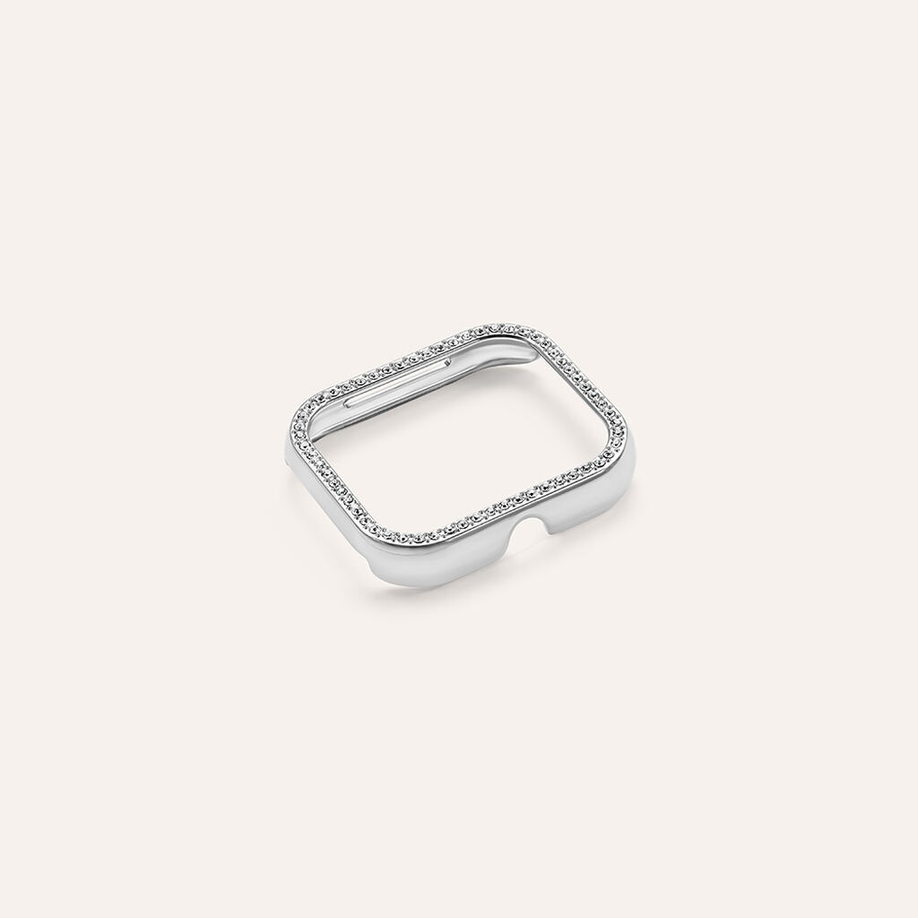 Cover in Plastica Argentata con Cristalli Bianchi Compatibile con Stroili Smartwatch Square - Stroili Donna | Stroili