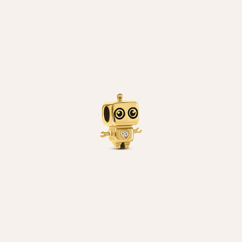 Bead Robot Essential Code Acciaio Dorato Cubic Zirconia - Beads Unisex | Stroili