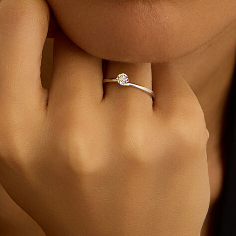 Anello Solitario Valentino Diamade Oro Bianco Diamante Lab-Grown - Anelli con Pietre Donna | Stroili