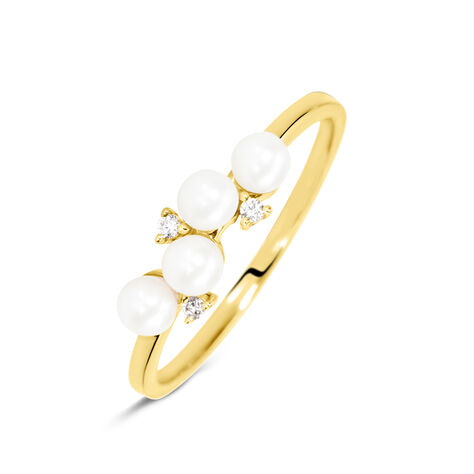 Anello Fantasia Gabrielle Oro Giallo Perla D'Acqua Dolce Cubic Zirconia - Anelli con Pietre Donna | Stroili