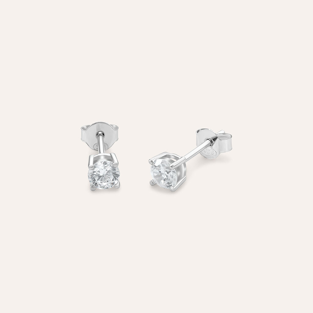 Orecchini Lobo Punto Luce Silver Elegance Argento Rodiato Cubic Zirconia - Orecchini a Lobo Donna | Stroili