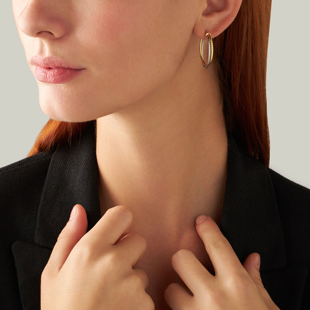 Orecchini A Cerchio Toujours Oro Bicolore - Orecchini a Cerchio Donna | Stroili