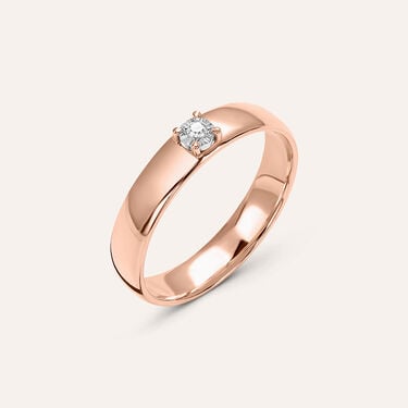 Fede Comoda 4 mm Oro Rosa Diamante